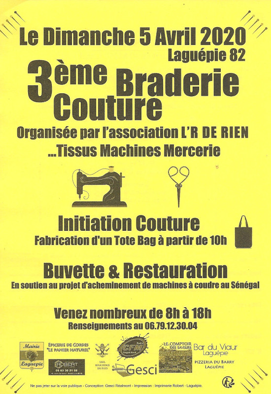 3èm BRADERIE COUTURE 05/04/20